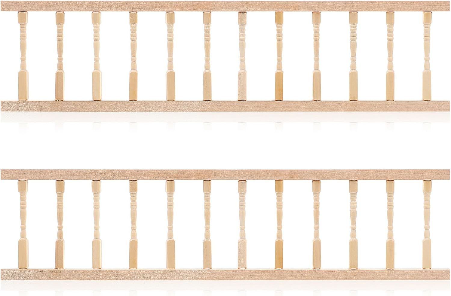 Gatuida 2pcs Dollhouse Railing 1:12 Wooden Dollhouse Fence Dollhouse Furniture Decoration Accessory for Miniature Props