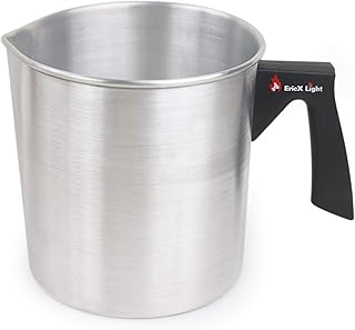 EricX Light Candle Making Pouring Pot,2 pounds,Double Boiler Wax Melting Pot,Dripless Pouring Spout & Heat-Resisting Handle Designed,Aluminum Construction Candle Making Pitcher