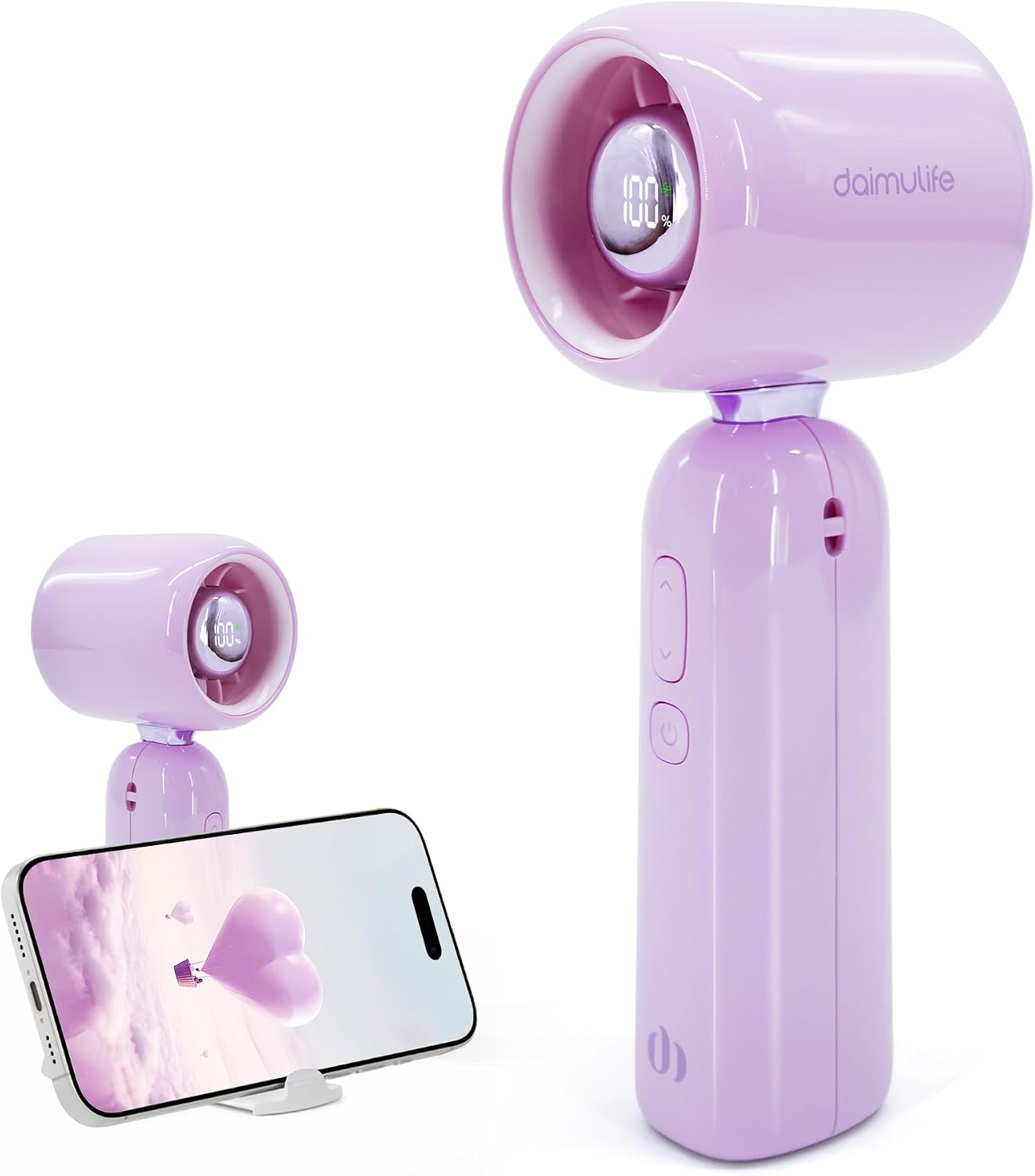 Portable Handheld Turbo Fan, 4500mAh Rechargeable Fan, High Speed Fans, 1-100 Stepless Speed Adjustment, Up to 16 Working Hours, LED Display, 3 IN 1 Personal Fans for Travel, Outdoor, Office, Makeup