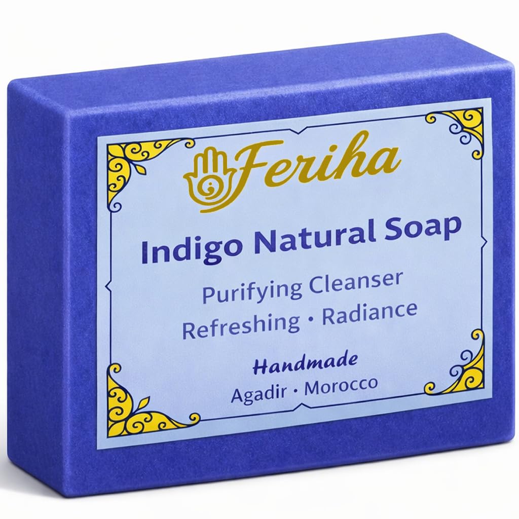 Moroccan Indigo Nila Facial Soap - Handmade with Argan Oil & Shea Butter