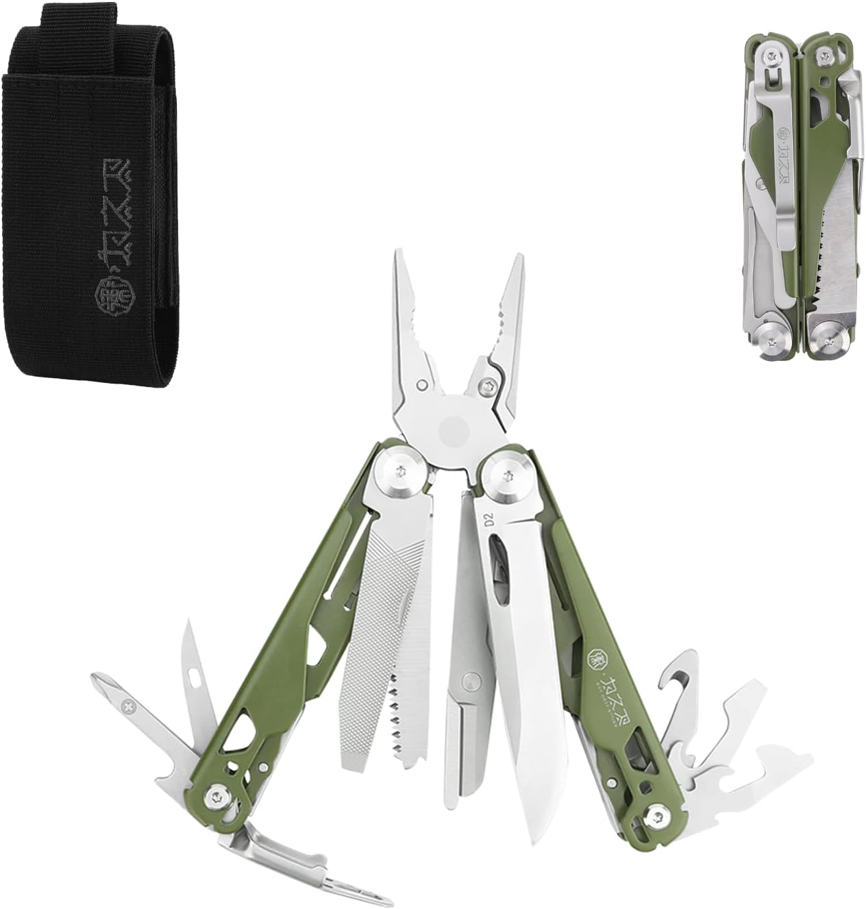 Multi functional tool, pioneering 19 in 1, men's gift EDC with small knife, pointed nose pliers, folding scissors and wire stripping tool, outdoor camping equipment, stainless steel