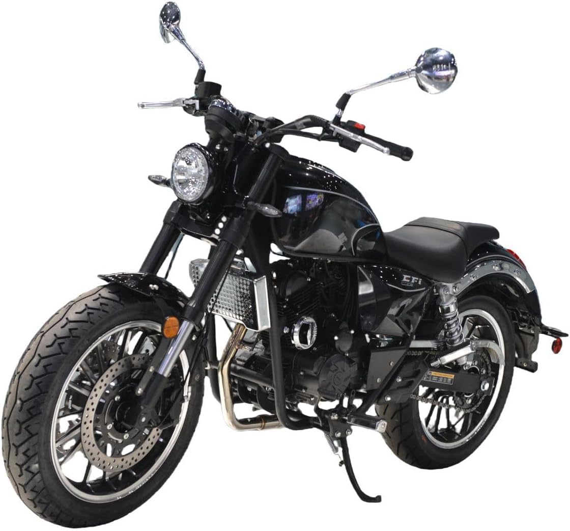 HHH 250cc Motorcycle 6 Speed EFI Fuel Injection Bike Street Bike Motorscooter (Black)