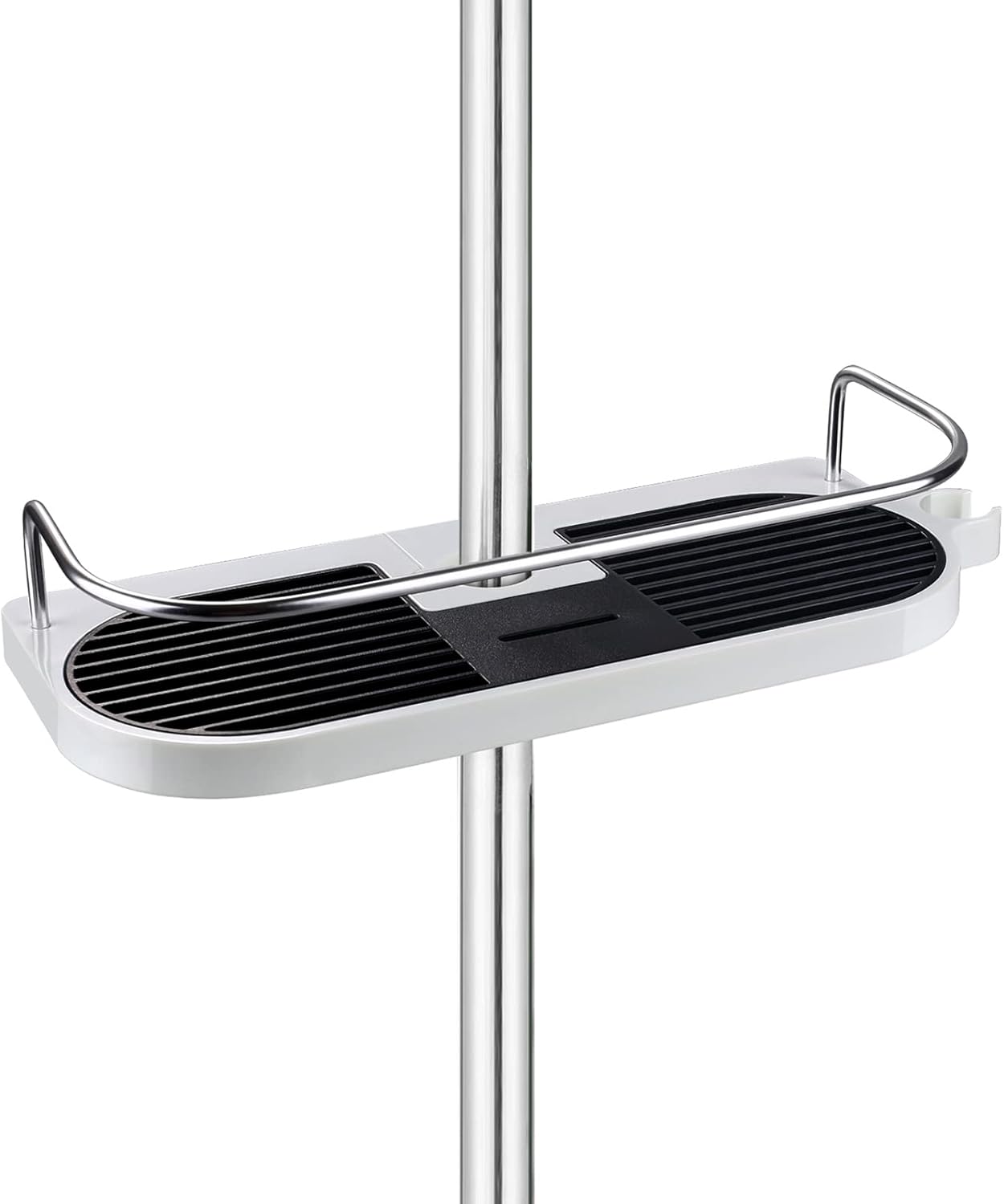 homeasy Bathroom Shower Shelf, Shower Caddy/Tidy No Drilling Shower Holders Storage for Soap Shampoo Shower Rack Hanging with Buckle and Shower Head Hook Suit 19mm-25mm Shower Rail