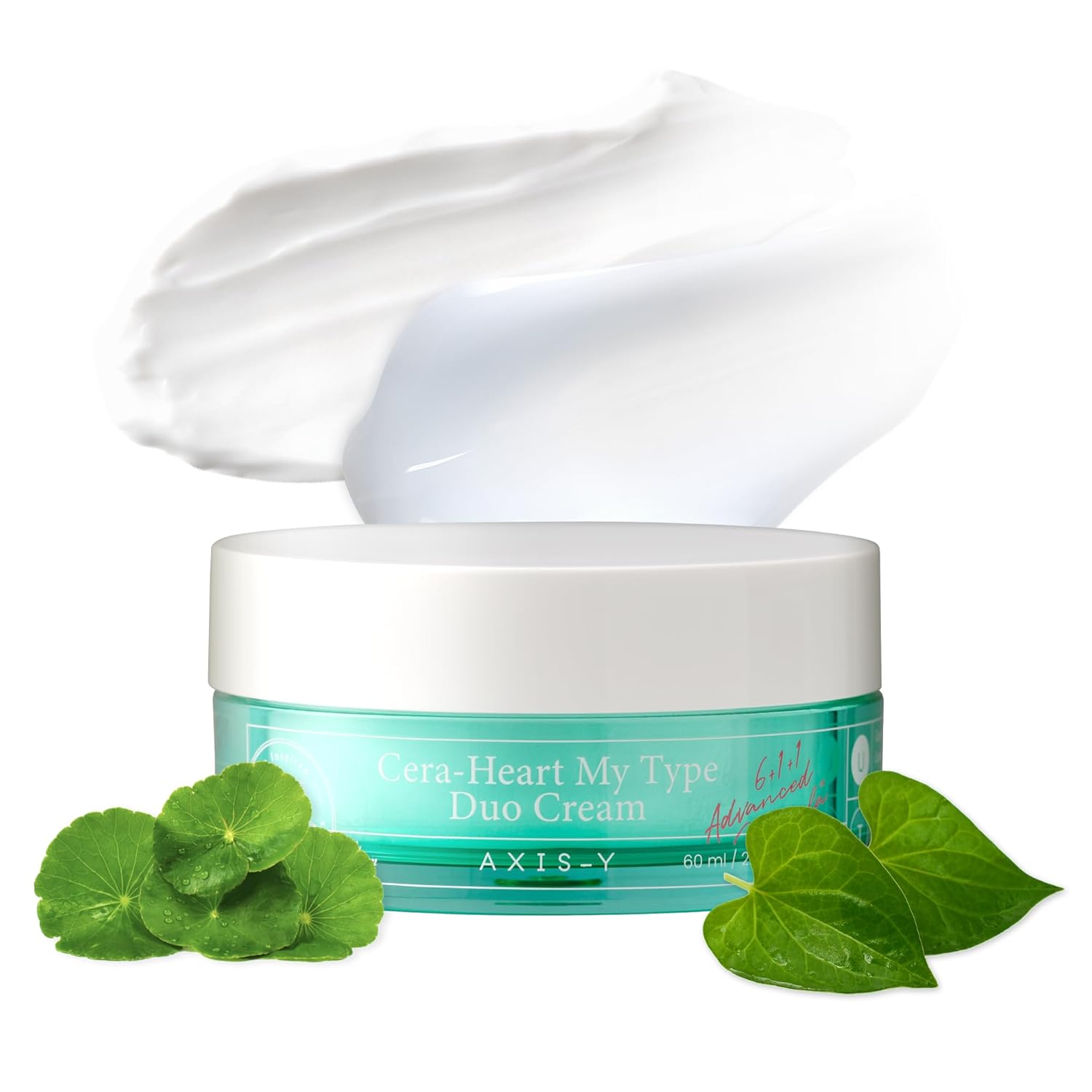 AXIS-Y Cera-Heart My Type Duo Cream with Heartleaf & Ceramide - Redness Relief & Moisture Skin Barrier Repair - Vegan Korean Skin Care Moisturizer Face Cream - 2.02 fl. oz.
