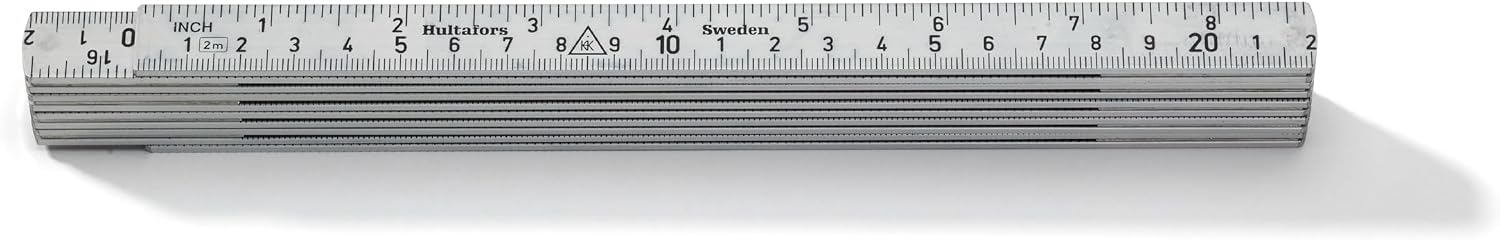 Hultafors 150203 Folding Ruler with Inch and CM Divisions, 2 m Aluminium