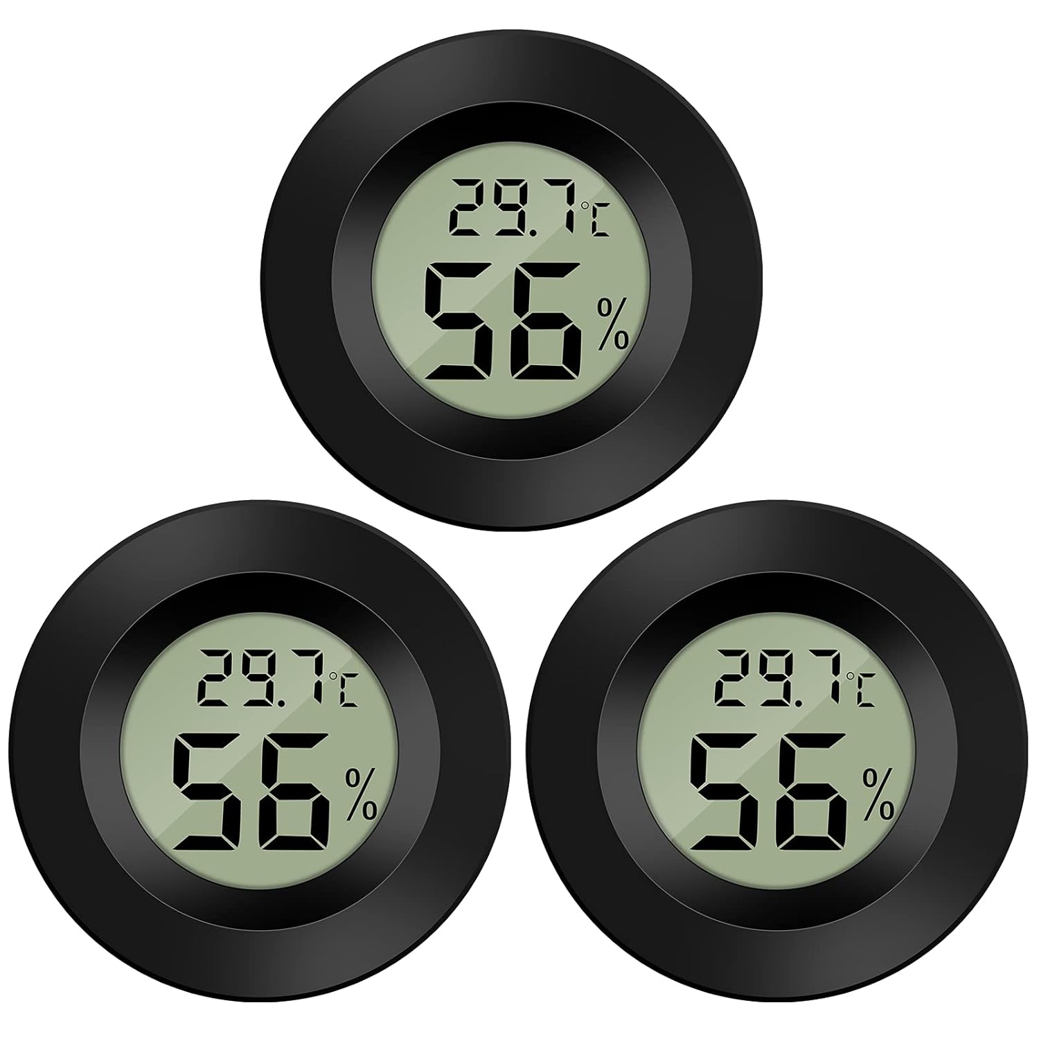 Thlevel 3 Pack Hygrometer Thermometer Digital Monitor Humidity Meter Gauge for Humidifiers Dehumidifiers Greenhouse Basement Babyroom