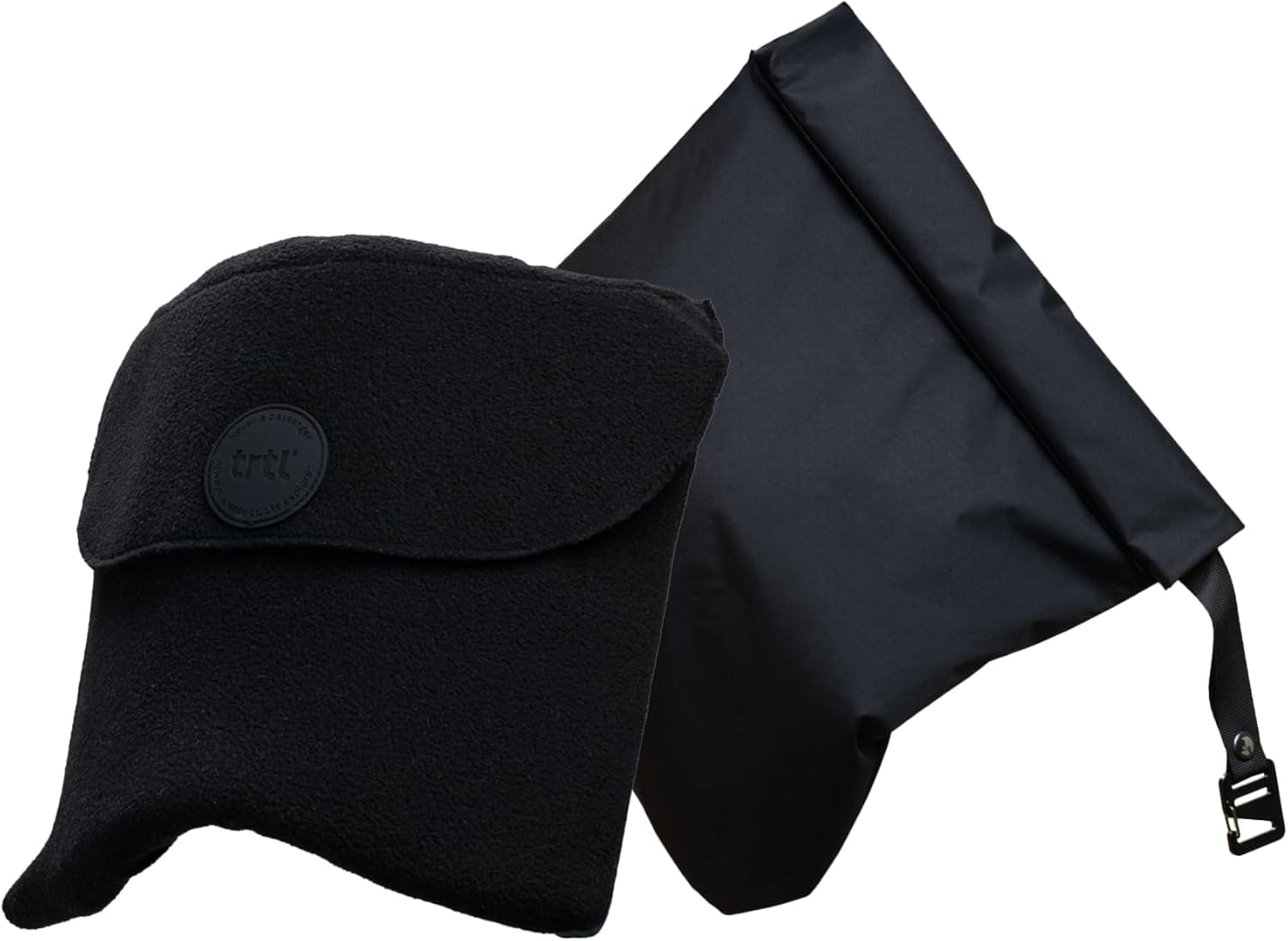 Trtl Travel Pillow Original 2.0 – Scientifically Proven Super Soft Travel Pillow with Premium Head & Neck Support – for Airplane Travel – Machine Washable – Lightweight & Compact – Jet Black