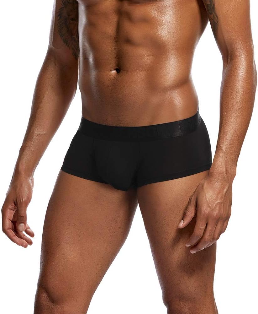 Men's Low Rise Microfiber Boxer Briefs, Sexy Tight-Fit Underwear, Breathable Quick-Dry Shorts, Lightweight Stretch Trunks, Soft Comfortable Athletic Boxers, High Elasticity Underpants