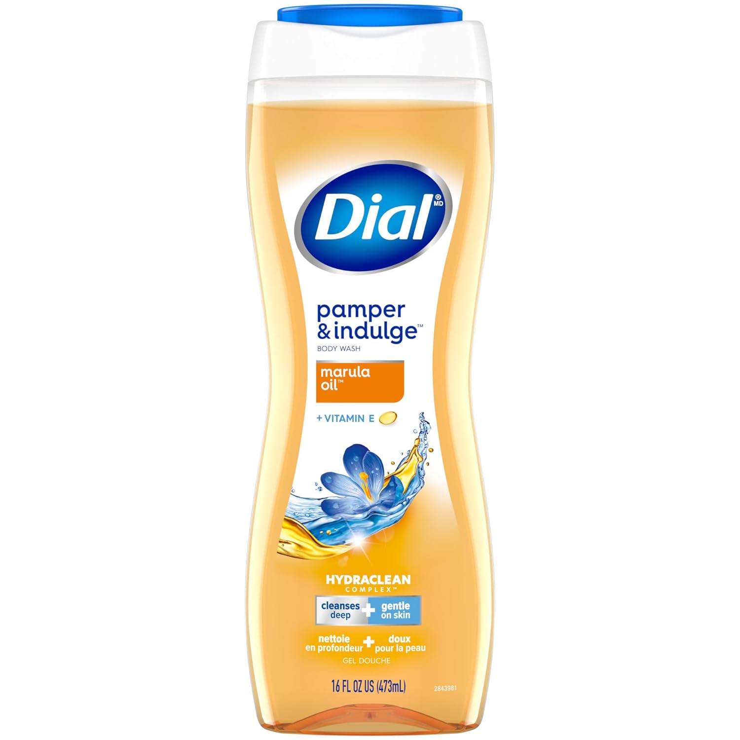 Dial Body Wash, Pamper & Indulge Marula Oil, 16 Fl Oz, (Pack of 4)