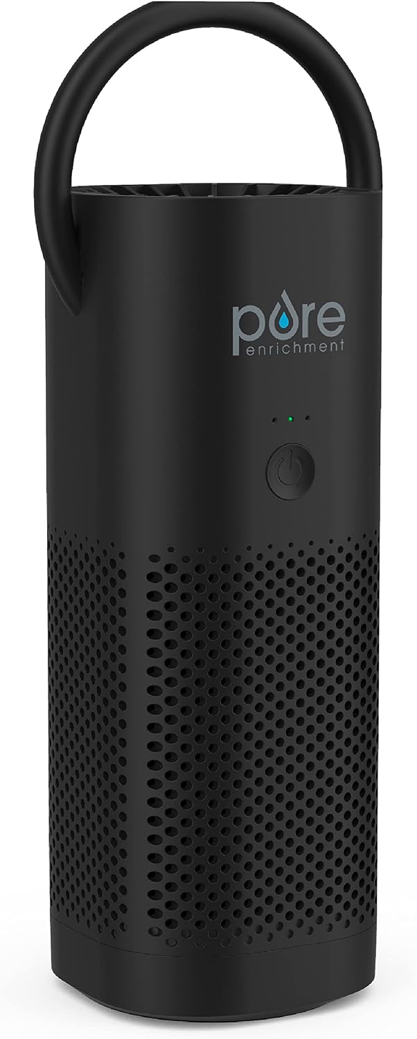 Pure Enrichment PureZone Mini Portable Air Purifier - Cordless True HEPA Filter Cleans Air & Eliminates 99.97% of Dust, Odors, & Allergens Close to You - Cars, School, & Office