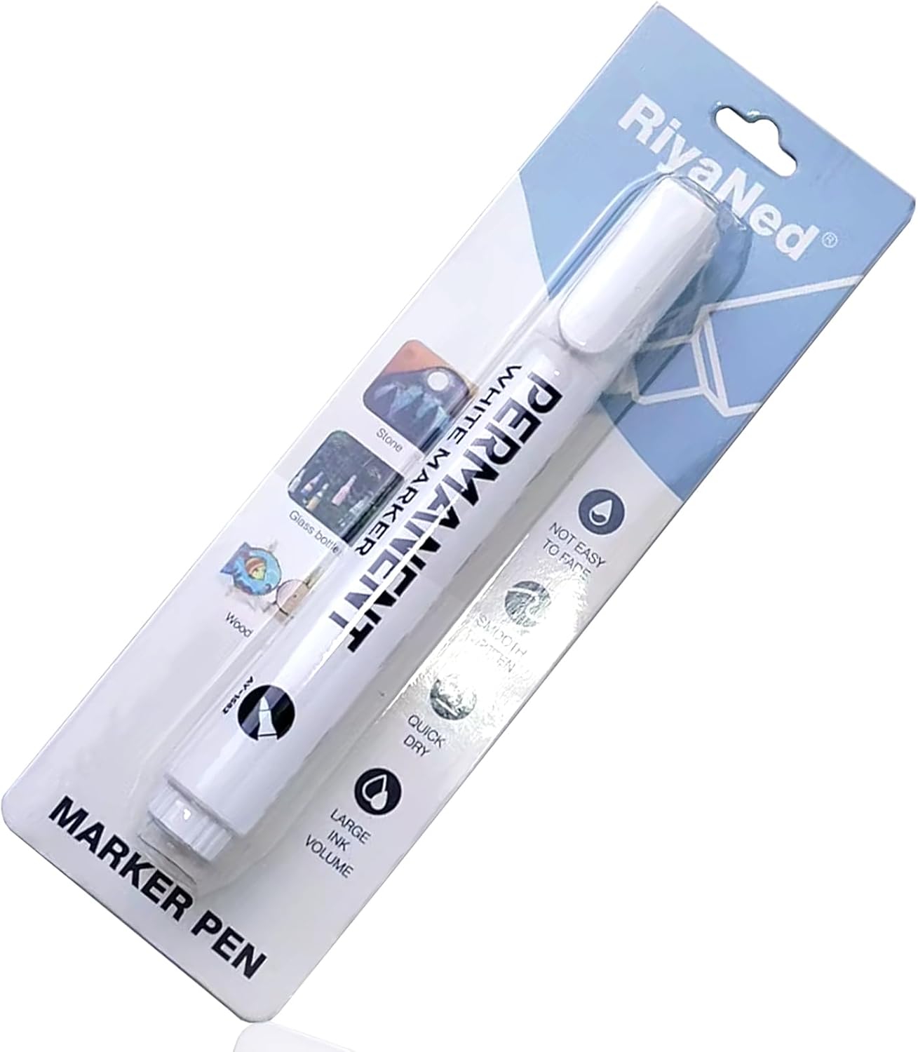 White Acrylic Pens,Waterproof Permanent Marker 2.0mm Quick-drying Suitable for ceramic, stone, canvas, metal, wood, glass, Easter eggs, Christmas decoration design painting.
