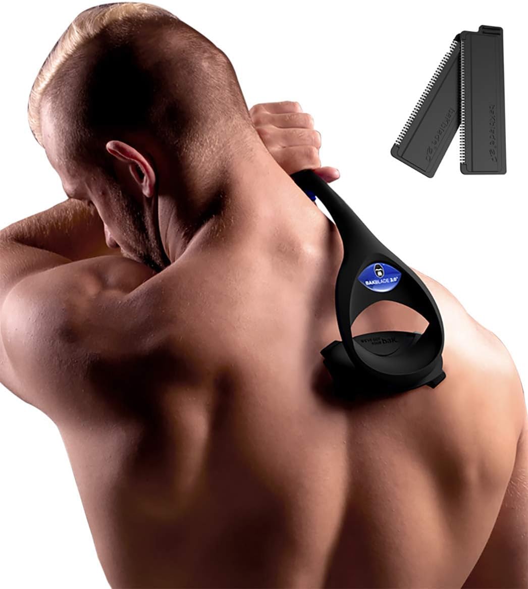 baKblade 2.0 - Back Hair Removal and Body Shaver (DIY), Ergonomic Handle, Shave Wet or Dry