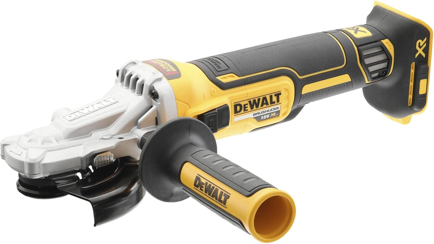 DEWALT DCG405FN-XJ Flathead Angle Grinder, 18 V, Yellow/Black, 125 mm