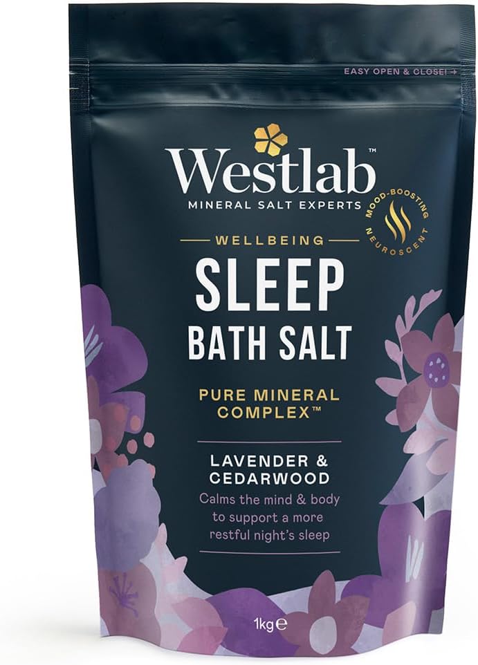 Westlab Wellbeing Sleep Bath Salts 1kg, Lavender & Cedarwood (1 Pack)