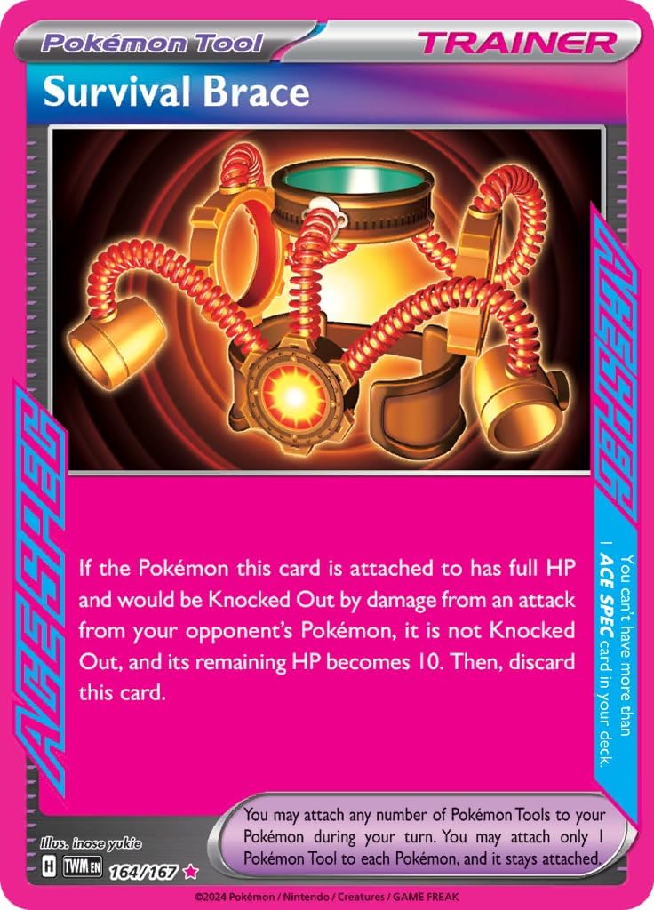 Pokemon Survival Brace 164/167 Twilight Masquerade Ace Spec Card