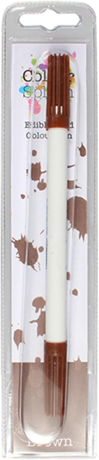 Colour Splash Edible Food Colouring Pen, Dual Tip Icing Pens, Food-Safe Paint Markers for Writing Messages & Drawing on Cakes & Cupcakes, Colourful & Easy to Use - Brown 2ml, 75140