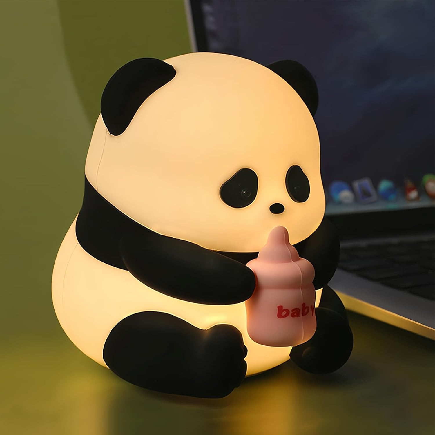 Night Light for Kids, Cute Nursery Panda Light, Squishy Animals Silicone Lamp Up for Boys and Girls,Kawaii LED Nightlight for Toddler Bedroom and Kid Room Decor.