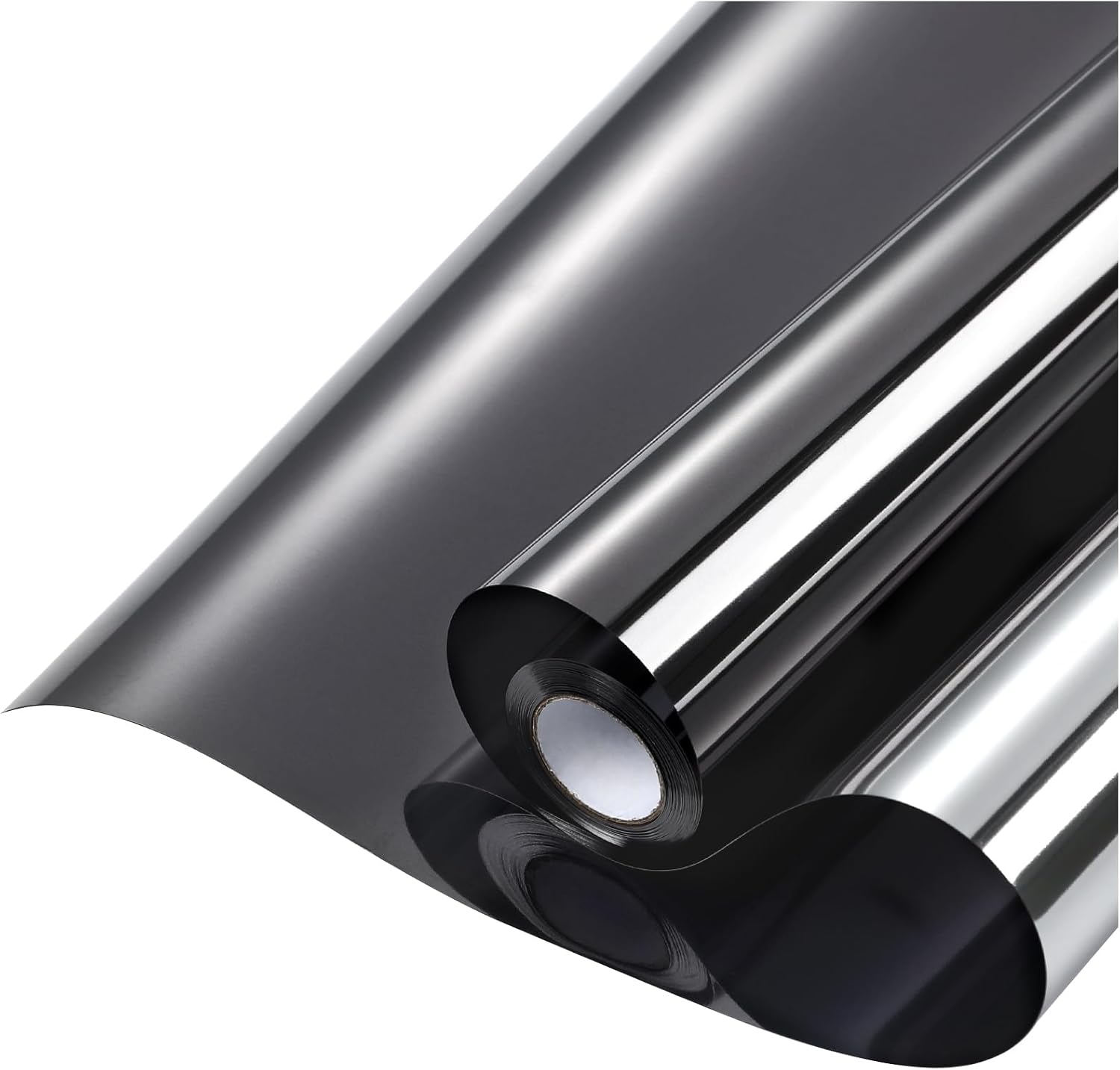 rabbitgoo Window Privacy Film One Way, 35.4" x 78.7", Black Silver | Window Tint for Home, Heat Sun Blocking Anti UV Removable Reflective Glass Door Covering, Mirror Tinting Film House Office