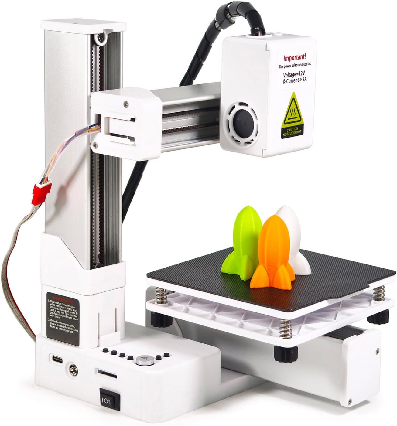 FDM 3D Printer, Frequency Division Multiplexing High Accuracy Printer, 180 to 230°C Fast Heating Compact 3D Printing Machine, 4 X 4 X 4in Printing Size (UK Plug)