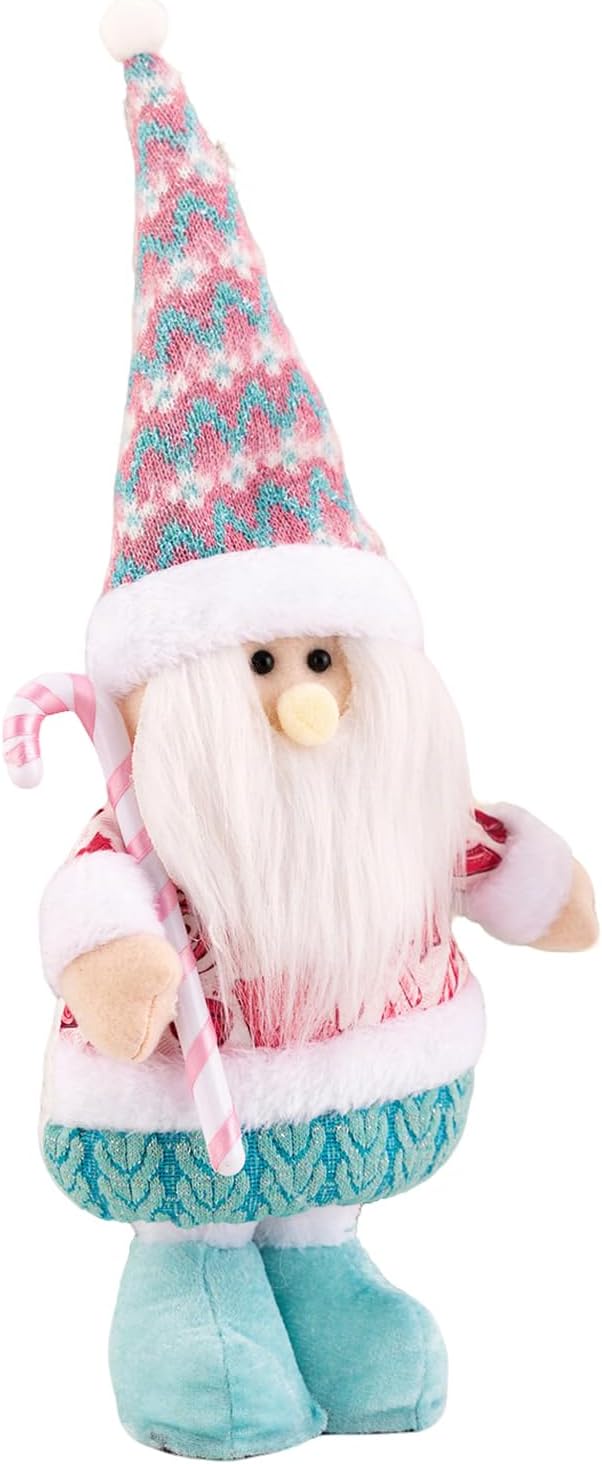 Genikeer Christmas Gnomes Decorations | Pink Gnome Figurines Cute Decor | Retractable Statue Christmas Decorations for Holiday Shelf Desk Fireplace Living Room Bedroom Dorm Hotel Kitchen Party