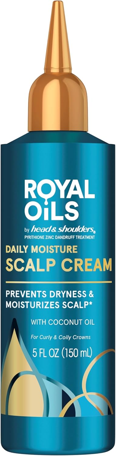 Head and Shoulders Scalp Cream Treatment, Daily Moisture, Anti Dandruff, Royal Oils Collection with Coconut Oil, Scalp Care for Natural and Curly Hair, 5.0 fl oz