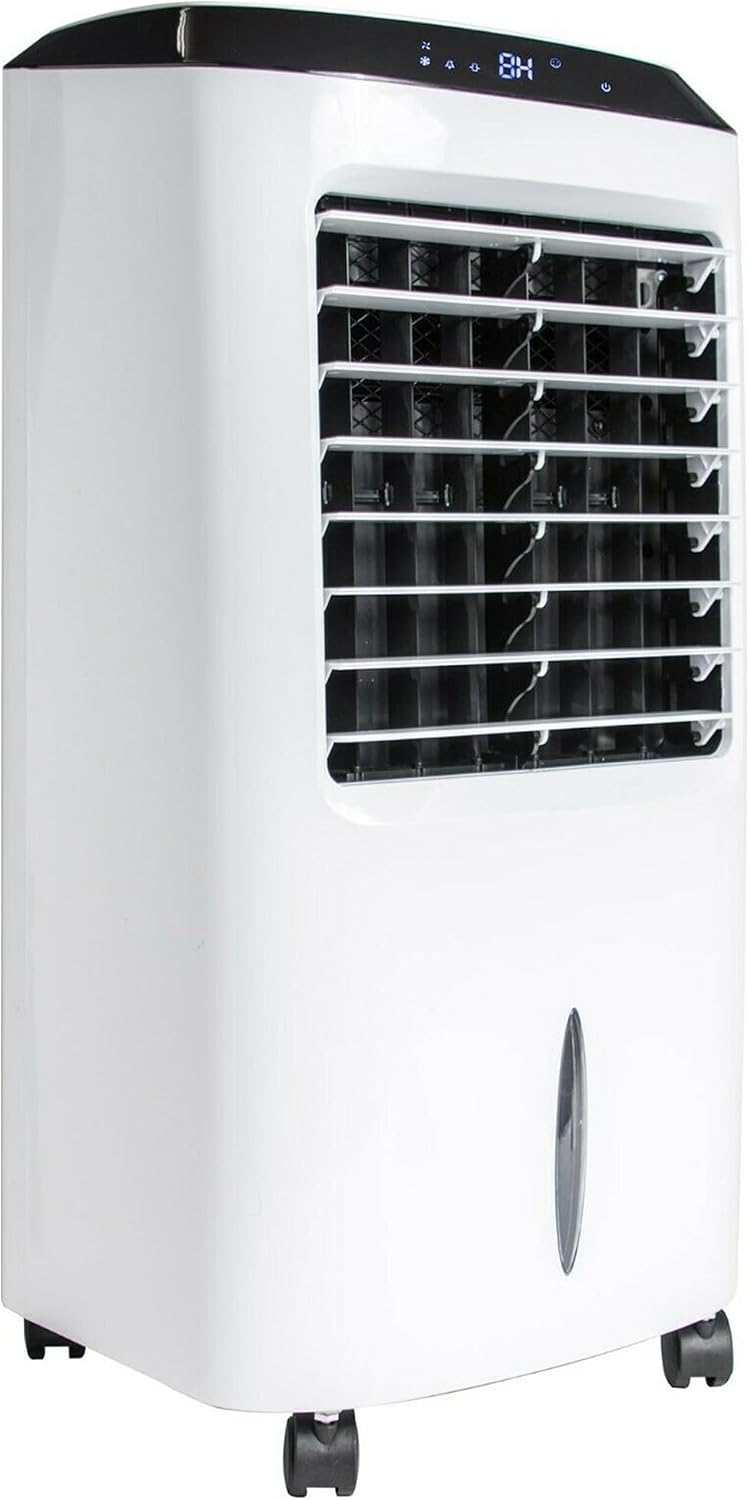 MYLEK Air Cooler Portable Evaporative Cold Air Cooling Fan 80W Large 10L Water Tank Oscillating Humidifier Purifier Remote Control Bedrooms Home Office