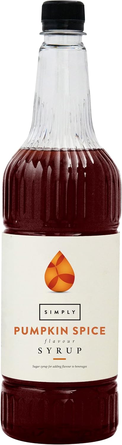 Simply Pumpkin Spice Syrup, Vegan & Nut Free Flavoured Syrup for Coffee, Cocktails & Baking (1 Litre)