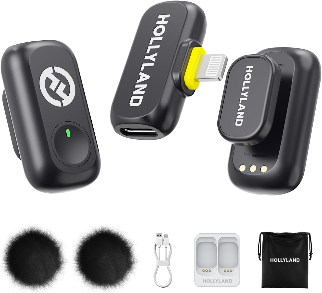 Hollyland Lark A1 (2TX + Lightning RX), Wireless Microphone for iPhone/iPad