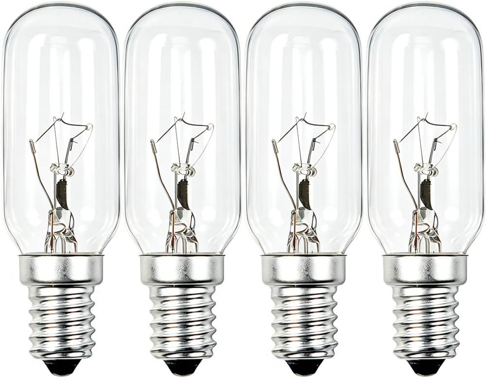40w E14 Cooker Hood Light Bulb 230V 320lm T25 Extractor Fan Bulb SES Appliance Lamp Oven Light Bulb Warm White 2700K Dimmable 4-Pack.