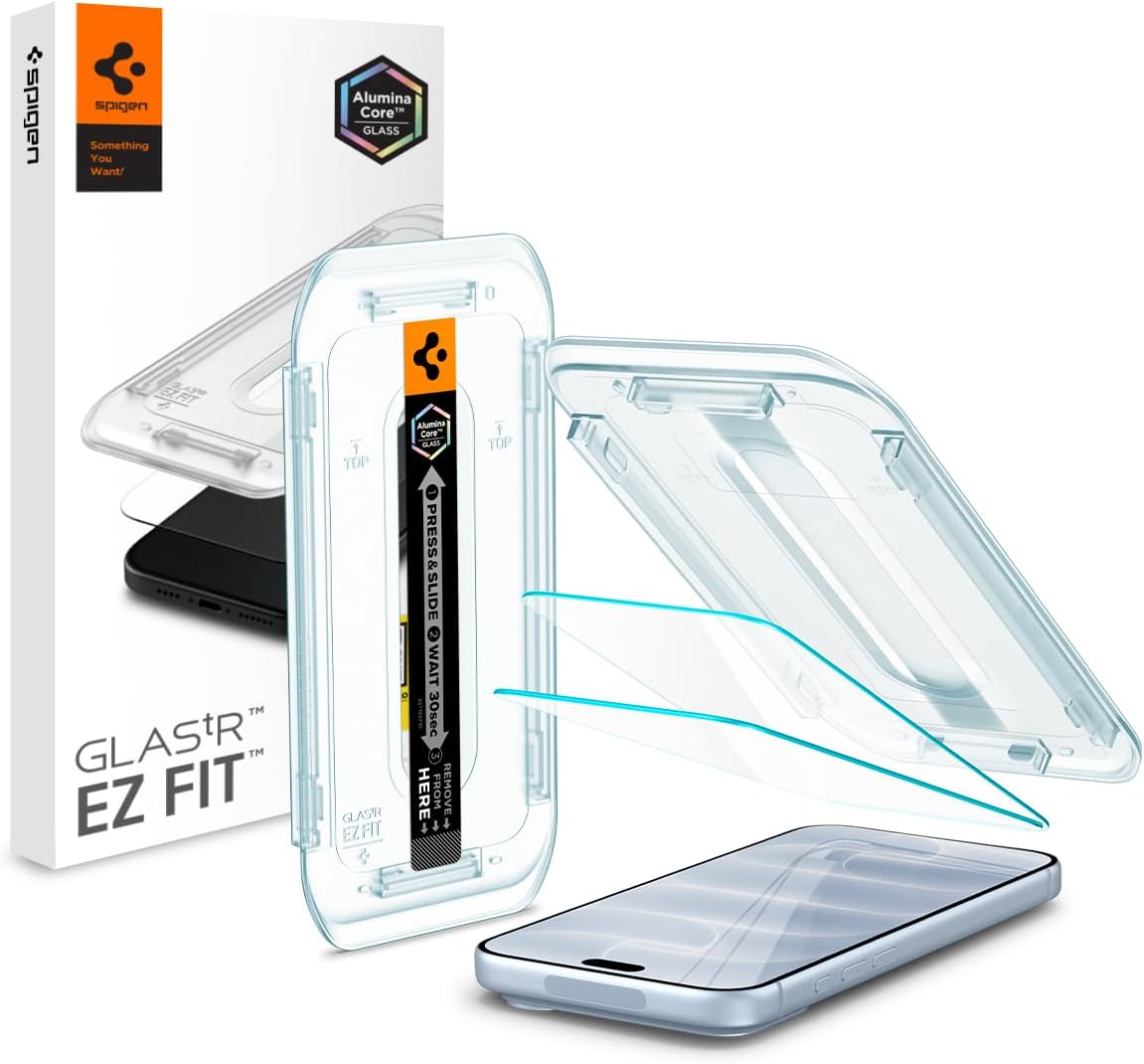 Spigen GlasTR EZ FIT Screen Protector for iPhone 18 Pro, 17 Pro, 17, 16 Pro