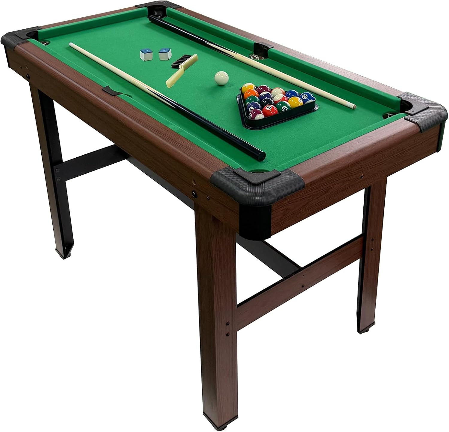 4FT Pool Table, Wooden Billiard Table for Kids and Adults