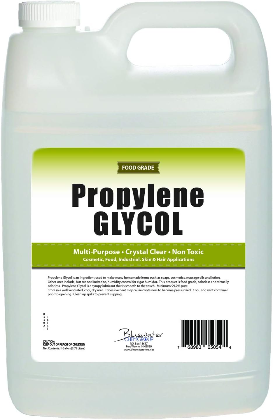 Propylene Glycol - 1 Gallon - USP Certified Food Grade - Highest Purity, Humectant, Fog Machine, Humidor & Antifreeze Solution, Contains Zero Alcohol