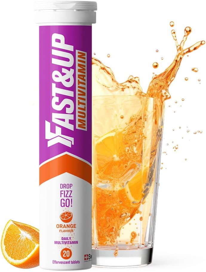 Fast&Up Multivitamin – Complete Multivitamin Supplement – All Day Energy – 20 Effervescent Tablets – Supports Immune System – Orange