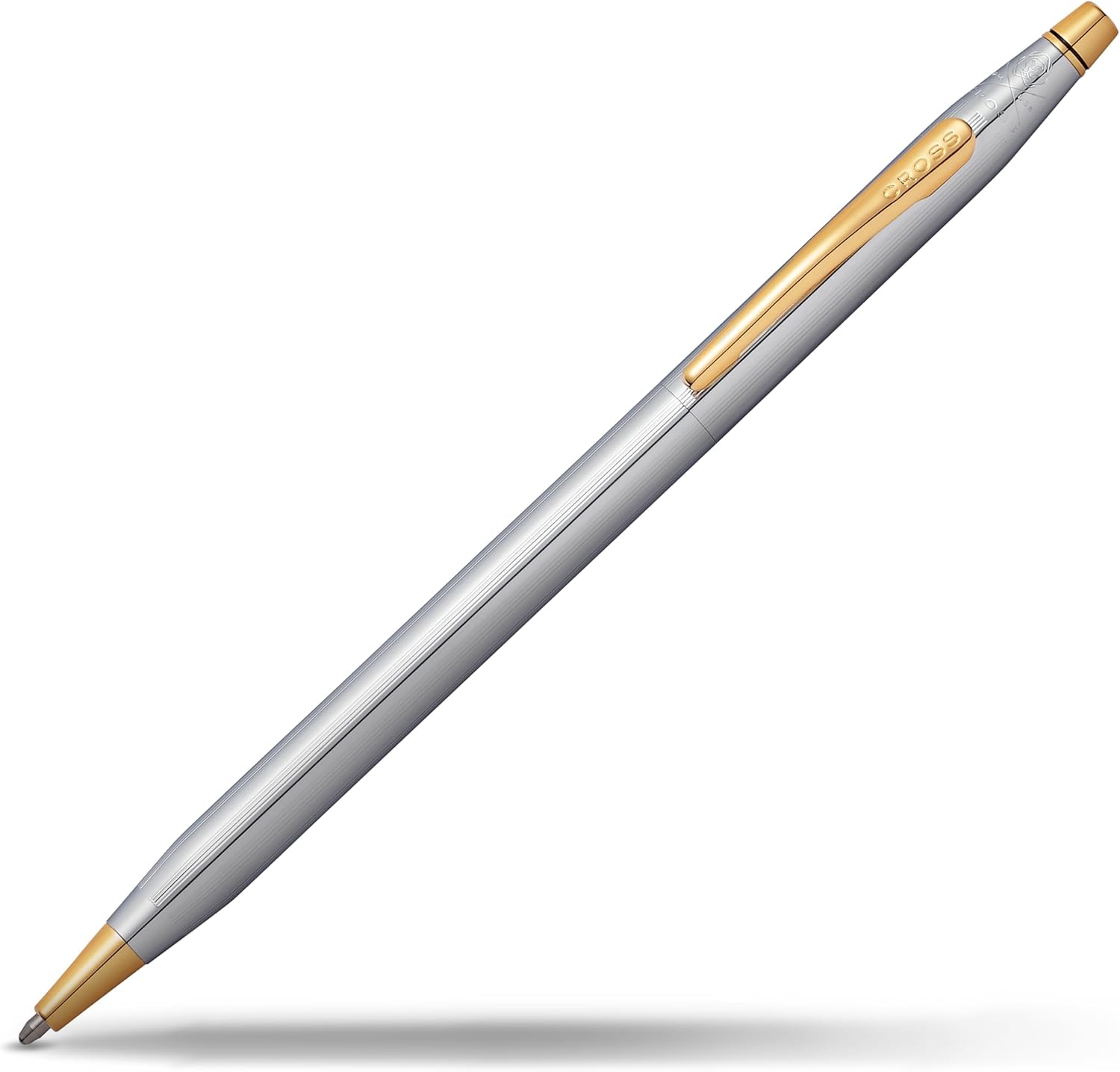 Cross Classic Century Refillable Twist-Action Metal Ballpoint Pen with 23 Carat Gold Plated Appointments, Medium Ballpoint, includes Premium Gift Box and Black Cartridge, 1 Pack, Medalist