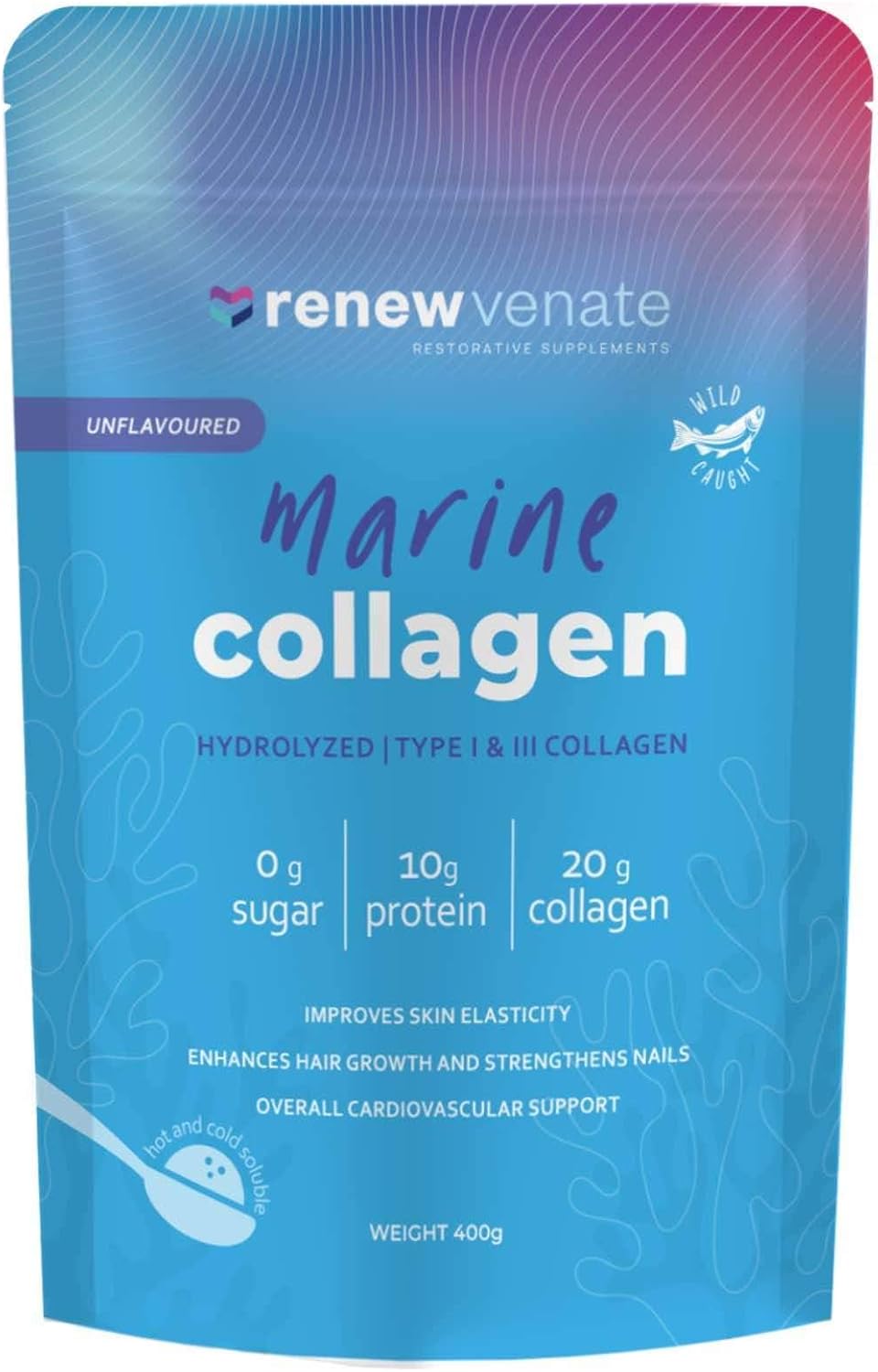 RenewVenate – Premium Hydrolyzed Collagen Peptides for Radiant Skin, Hair, Nails & Joint Health – Non-GMO, Gluten-Free, Keto-Friendly Collagen Supplements for Women, 400g