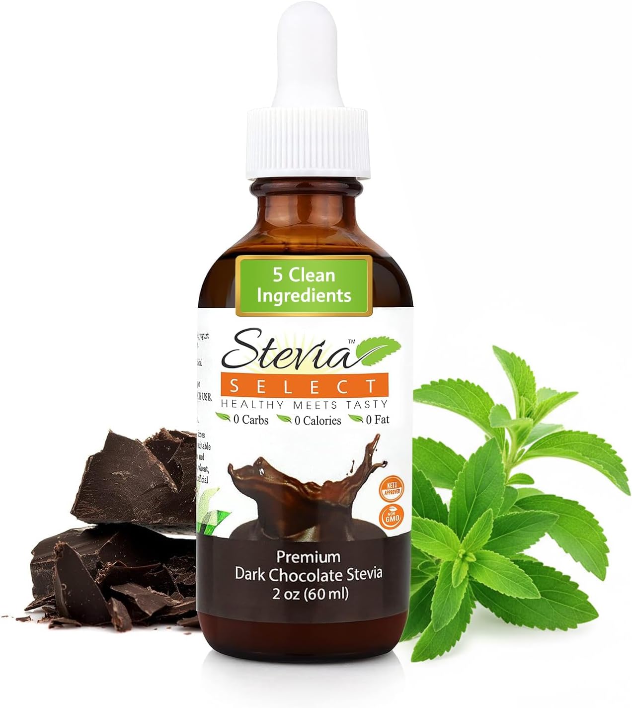 Stevia Select Liquid Stevia- -Dark Chocolate Stevia 2 oz Stevia Drops From The Sweet Leaf-Sugar Stevia Flavor-Perfect For Any Weight Loss Diet