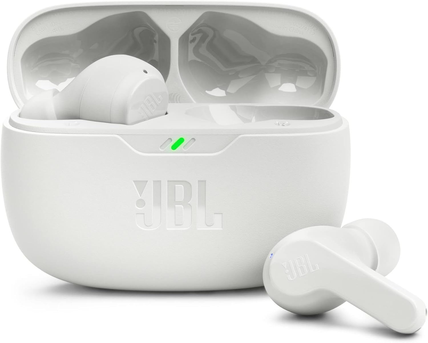 JBL Wave Beam In-Ear Wireless Earbuds with IP54 and IPX2 Waterproofing, Hands-Free Calling and 32-Hour Battery Life, White