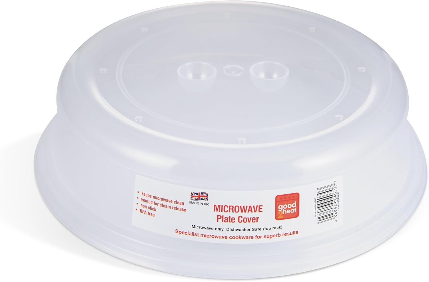 Good2Heat Microwave Plate Cover 27cm - BPA Free & Dishwasher Safe Microwave Cover For Food 27 x 27 x 6.5cm, Red