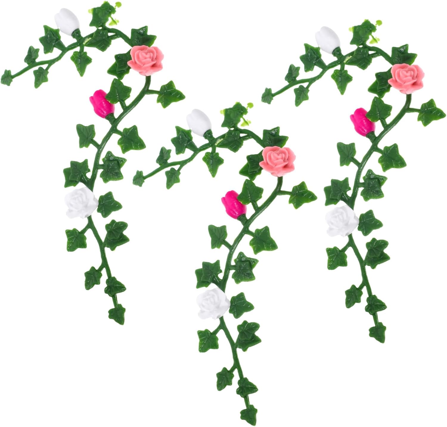 minkissy 3Pcs Miniature Dollhouse Flower Vine Artificial Mini Plants for DIY Micro Garden Decor Lightweight and Fade Resistant Mini House Supply