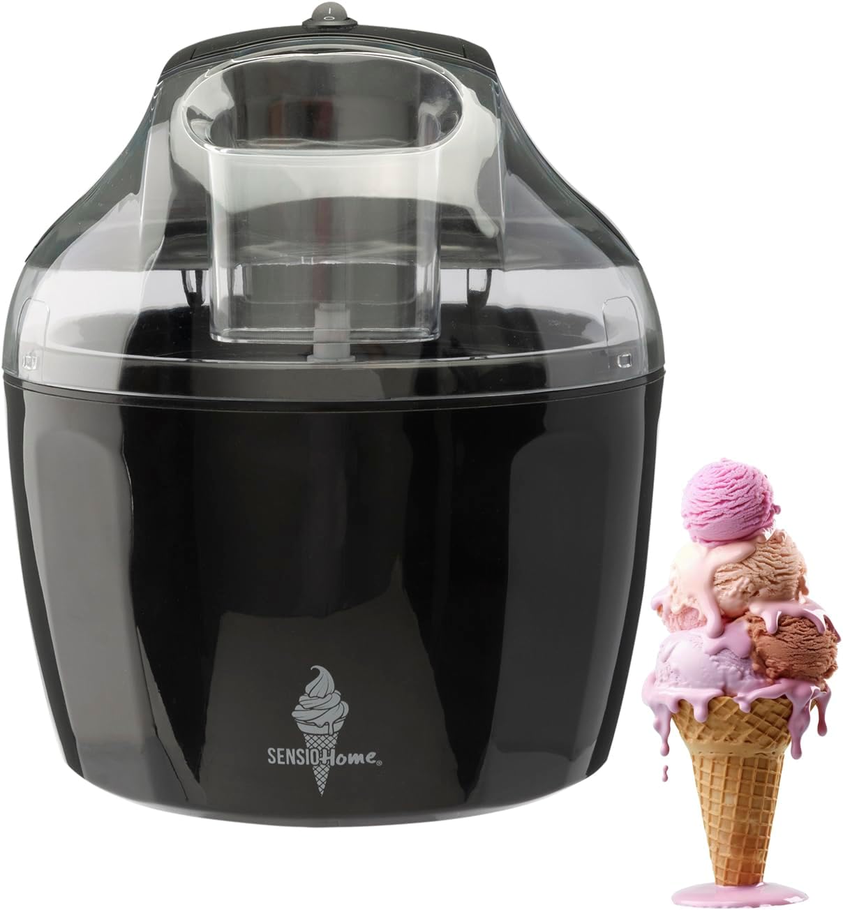 Sensio Home Ice Cream Maker Machine - Gelato Sorbet Frozen Yoghurt in 20 Minutes - Detachable Mixing Paddle - Easy to Operate β Voted Winner Independent Best Buy (Black)