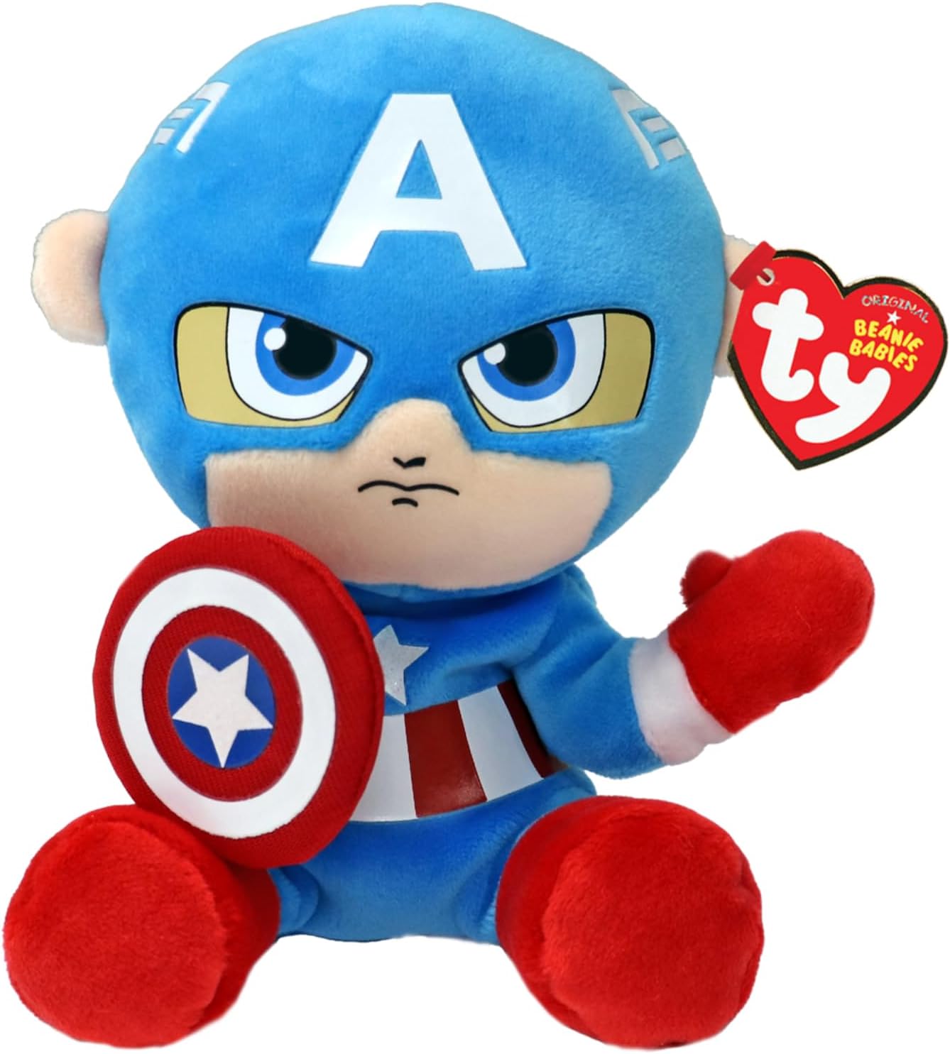 TY Captain America Beanie Baby – Marvel Soft Plush Collectible Toy