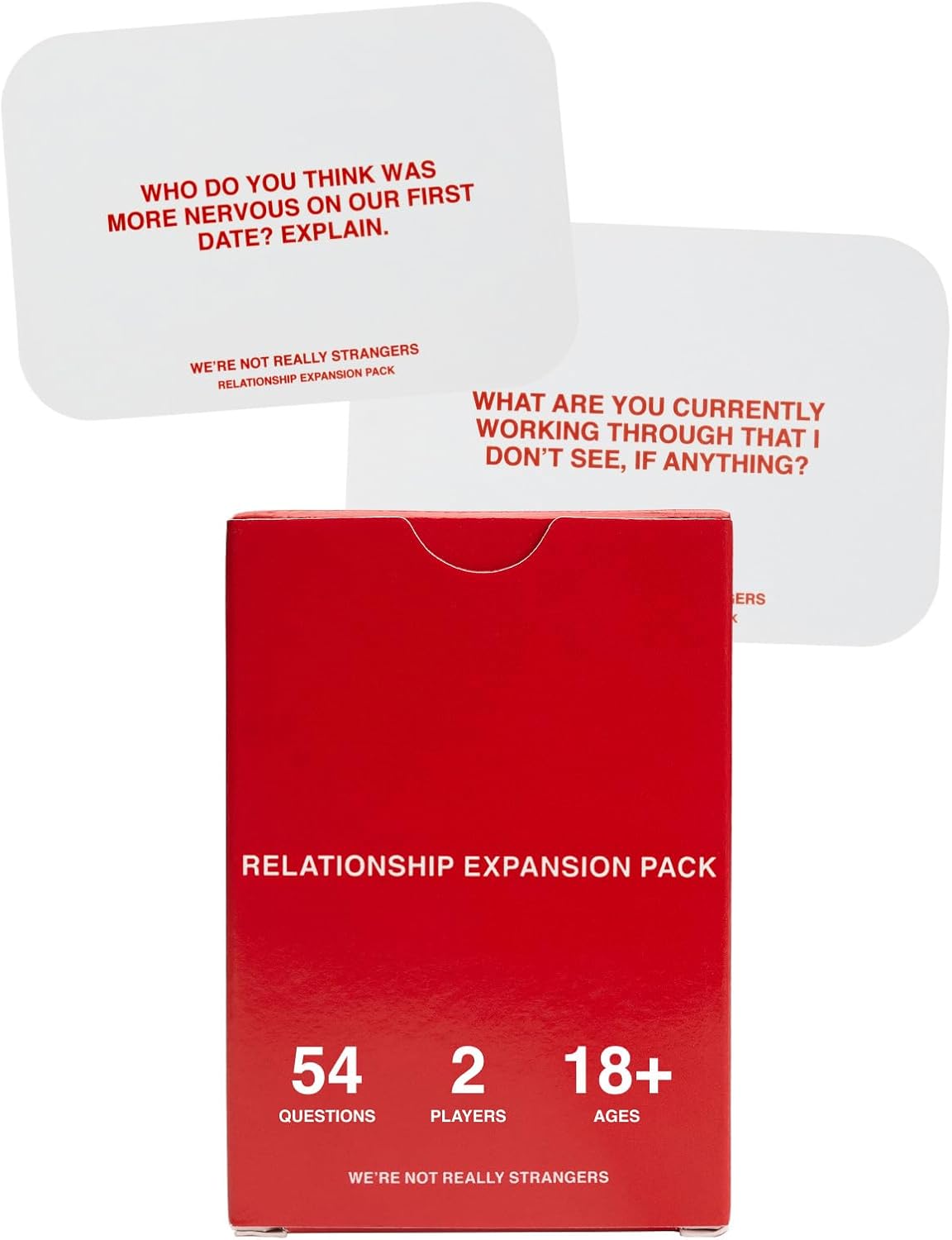 WE'RE NOT REALLY STRANGERS Relationship Expansion Pack - A Conversational Adult Card Game For Couples, 54 Questions and Wildcards For Date Night With Your Partner,White