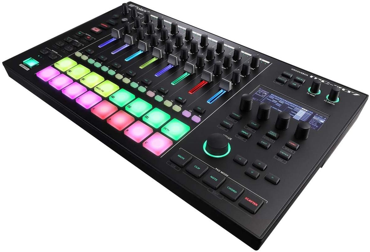 Roland Mc-707 Aira Dj Groovebox, Eight Tracks of Recording, Sequencing, Synthesizers And Effects & Record Audio And Midi