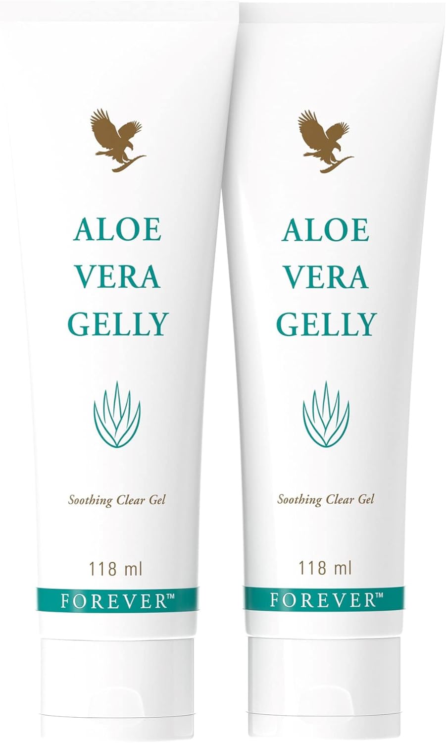 Forever Living Products Aloe Vera Gelly, 118ml, Lubricates sensitive skin, stain free, perfect after-sun care, Vegan friendly, Gluten free. (bundle of 2)