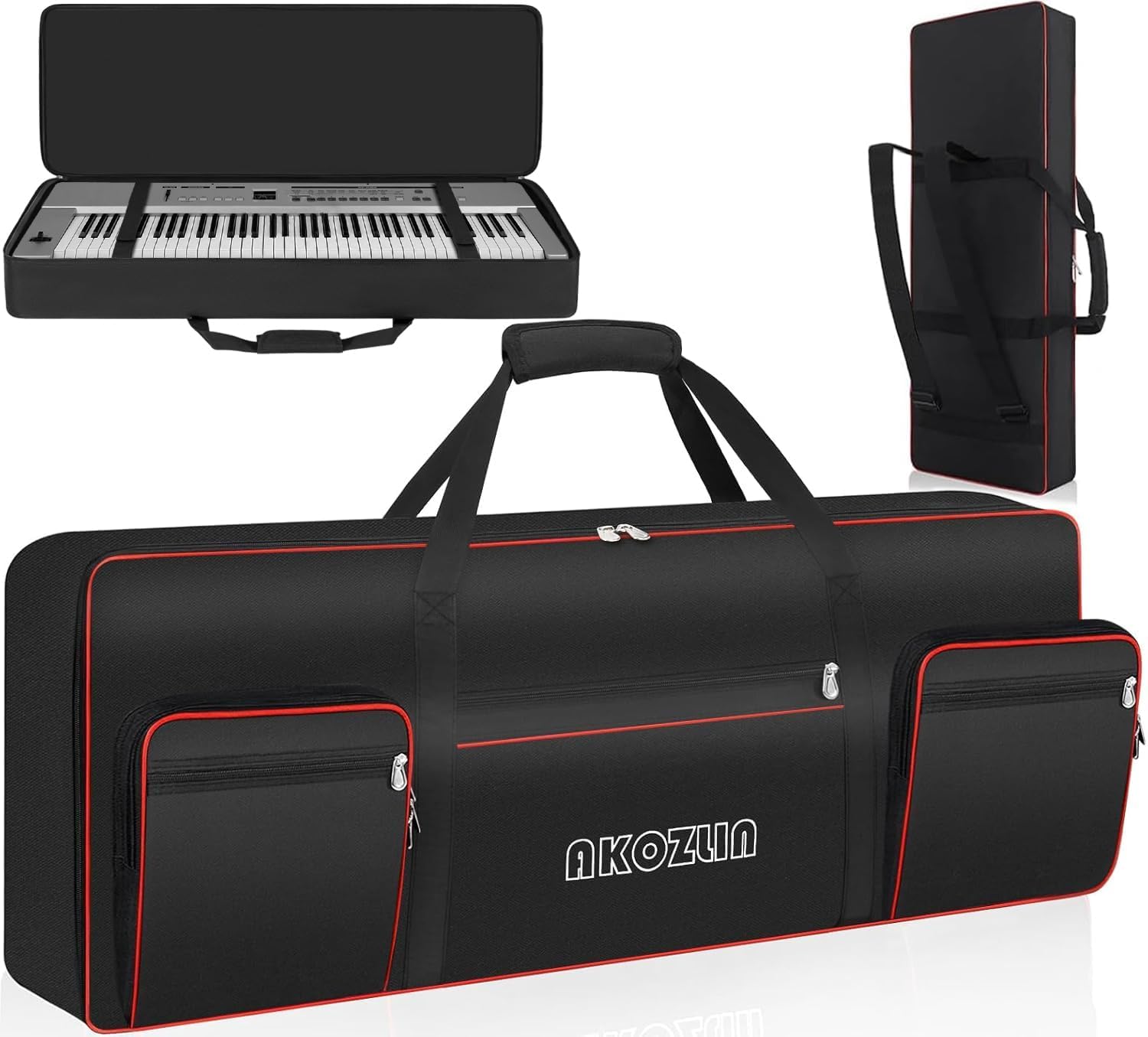 AKOZLIN 76 Key Keyboard Case, Soft Padded Keyboard Gig Bag, Piano Bag