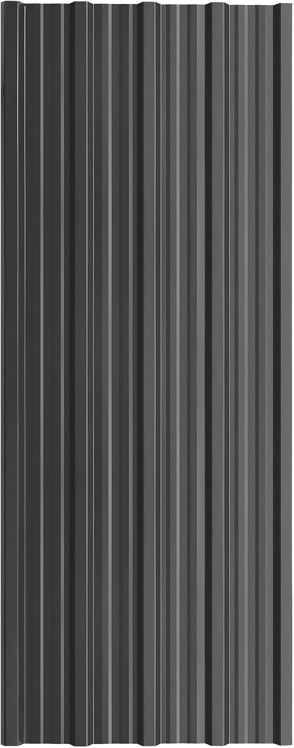 The Fellie 12pcs Corrugated Roofing Sheets, Metal Roofing Covers, 115L x 45W cm 0.27mm for Replacing or Installing on Garages, Canopies, Covered Walkways, Rainshades, Greenhouses, Carbon Black