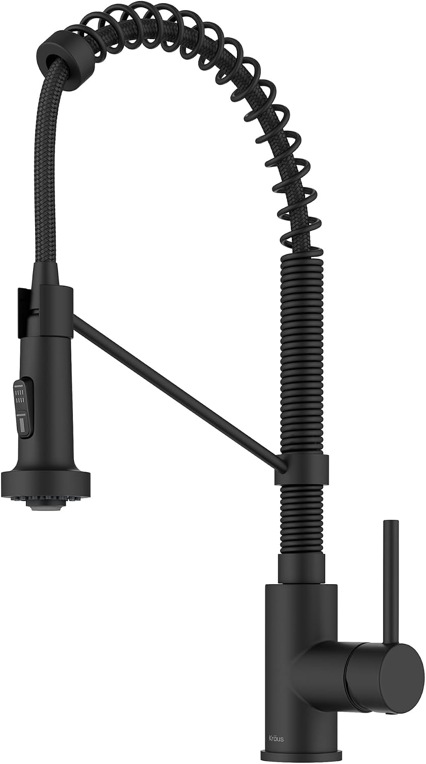 KRAUS Matte Black 18.75 in Pull Down Kitchen Faucet KPF-1610MB