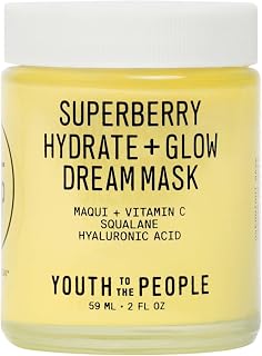 Youth To The People Superberry Hydrate + Glow Dream Mask, Vitamin C Face Moisturizer, Plumps + Brightens Skin, Treats Dullness + Uneven Tone, Vegan
