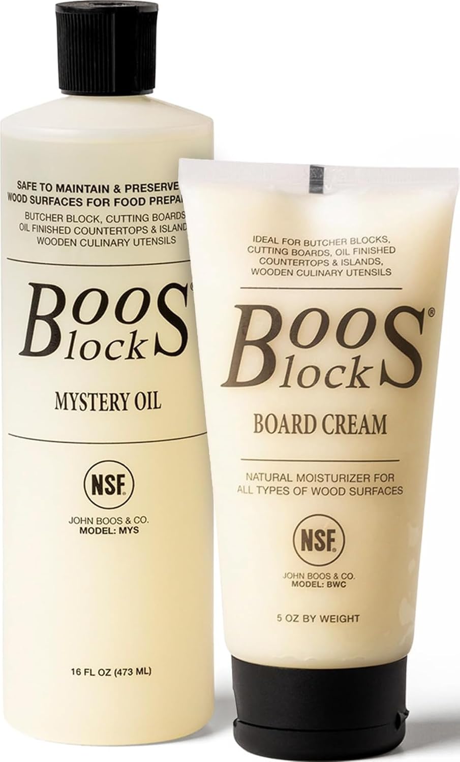 Boos Block Chopping Board Oil and Wax Set - Cutting Board Oil - Beeswax | Mystery Oil (16 oz) + Board Cream (5 oz) - Butchers Block Oil - Chopping Board Wax - Food Grade Mineral Oil