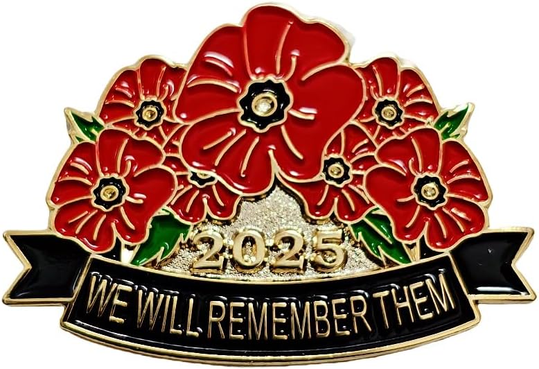2025 Red Poppy Badges Pins Lest We Forget Remembrance Day Military Army Veteran Decoration Brooch